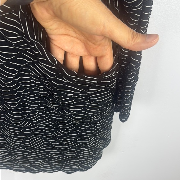Habitat Black White Stretch Rayon Blend Tunic Top with Pockets Size XL - Picture 7 of 12